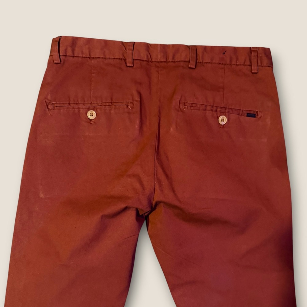 Scotch & Soda Mott Slim Fit Chinos Rust Orange Mens Stretch Cotton Twill Pants - Picture 5 of 10